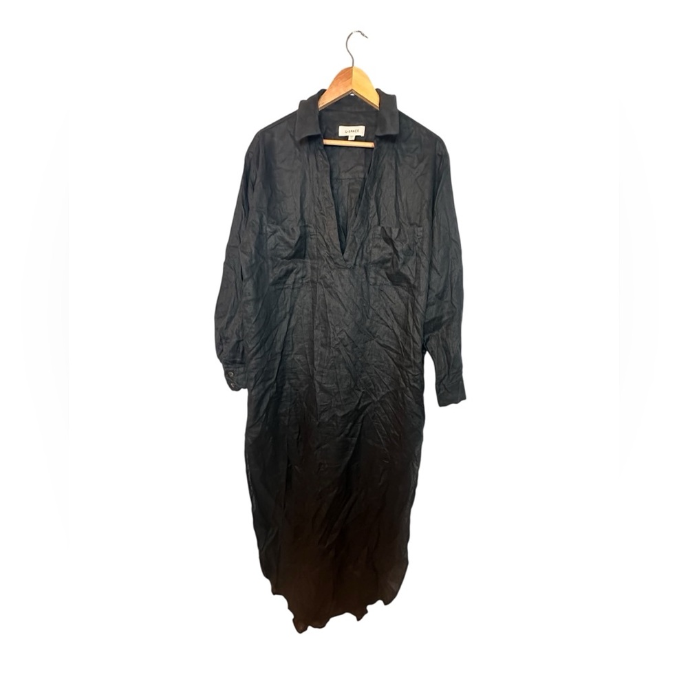 L Space Capistrano Long Sleeve Linen Cover-Up Tunic Dress - Picture 2 of 7